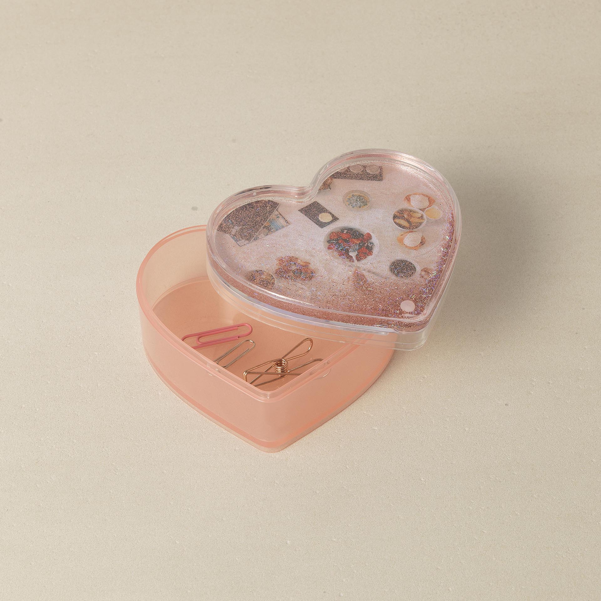 WB-1208 - HEART PHOTO GLITTER BOX